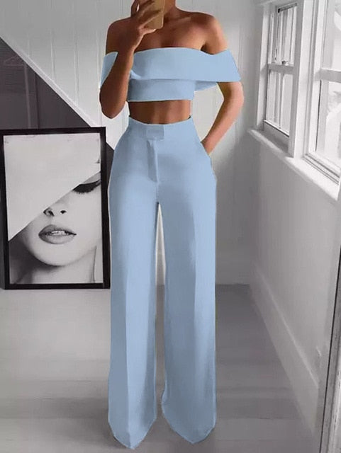 KOA™ Cropped Top & Long Trousers Set