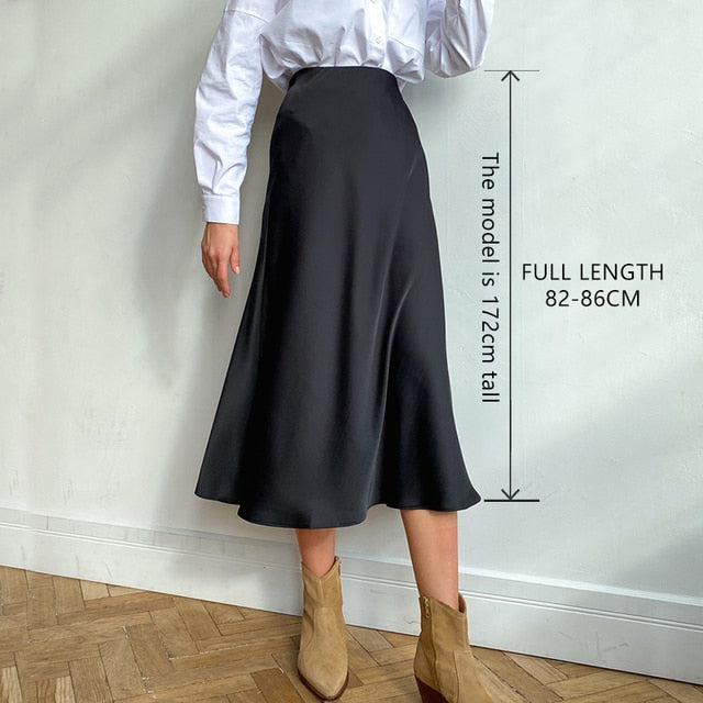 KOA™ High Waisted Silk Skirt