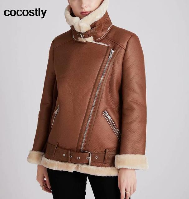 KOA™ Woman's Faux Leather Fur Coat