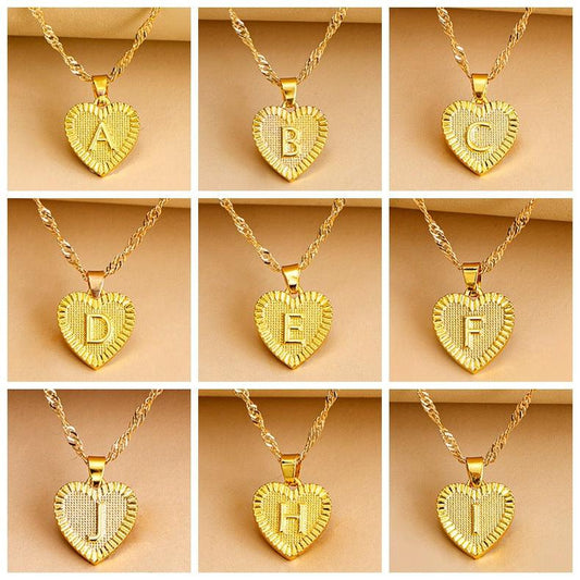 KOA™ Initial Letter Heart Pendant Necklace