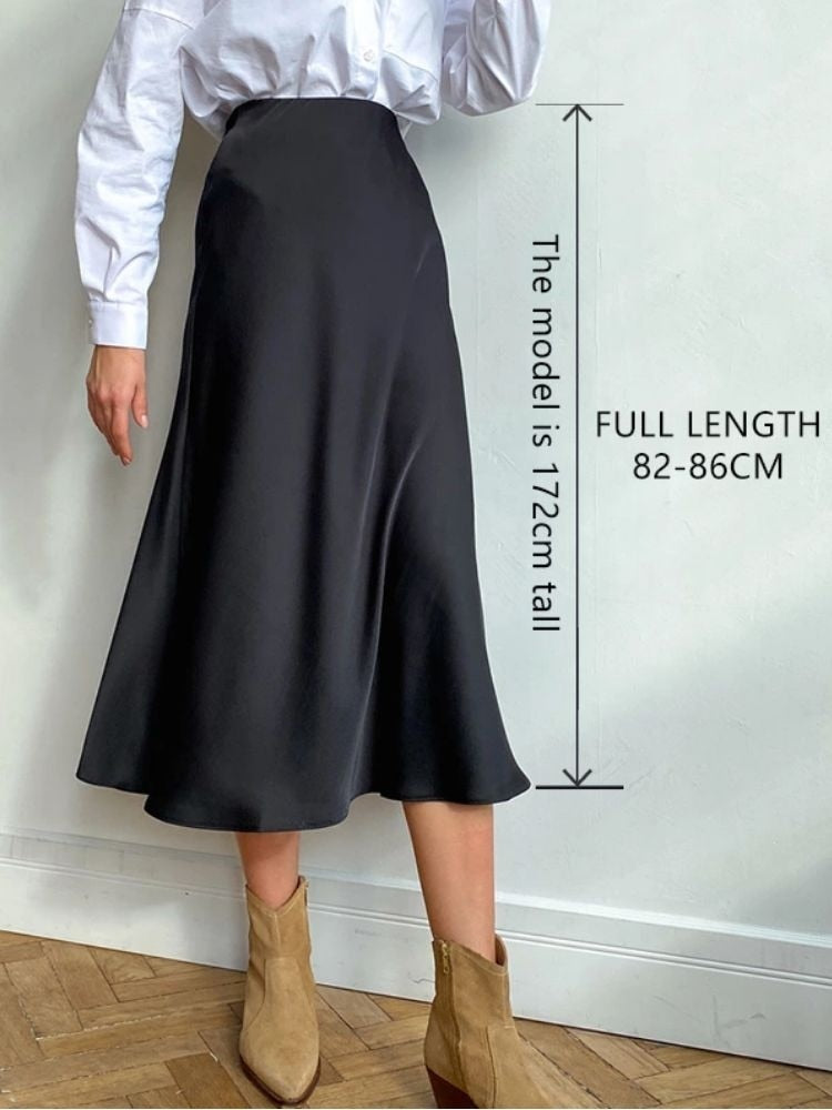 KOA™ High Waisted Silk Skirt